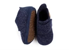 Bisgaard blå hjemmesko med velcro